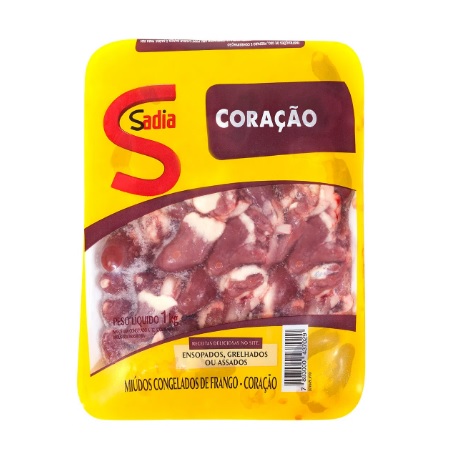 Coração de frango congelado Sadia 1kg.